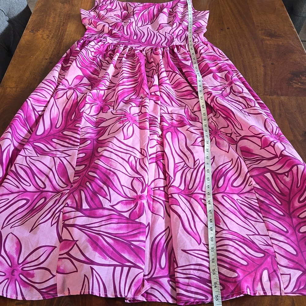 CC Fashions Hawaii Vintage Pink Tropical Princess Seam Maxi Dress Size 11/12 - Picture 10 of 11